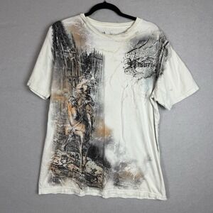 Vintage Y2K Resurge Graphic Print Shirt Mens Sz XL Black Gothic Cyberpunk *read